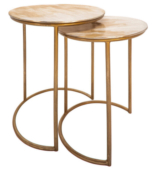 Sagebrook Home 2pc Metal Nesting Side Tables