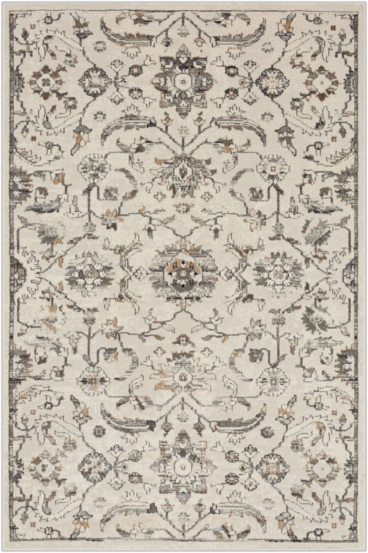 7&#39;10&quot; x 10&#39; Ornamental Gray/Beige Rug