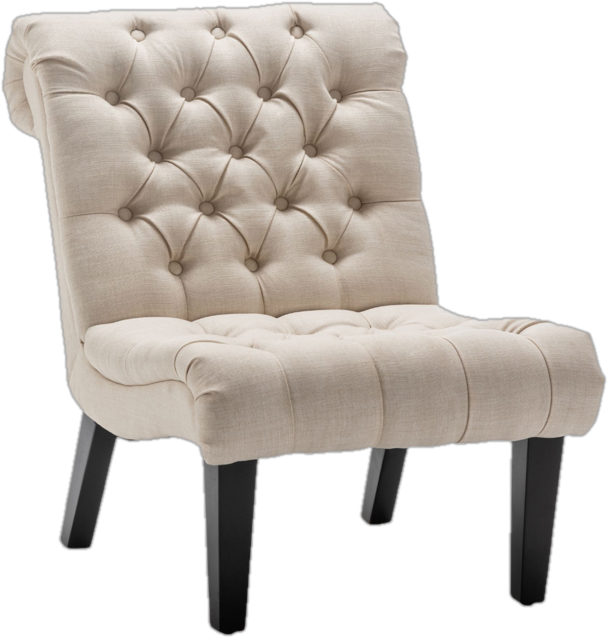 Tufted Linen Slipper Chair  (Set of 2)