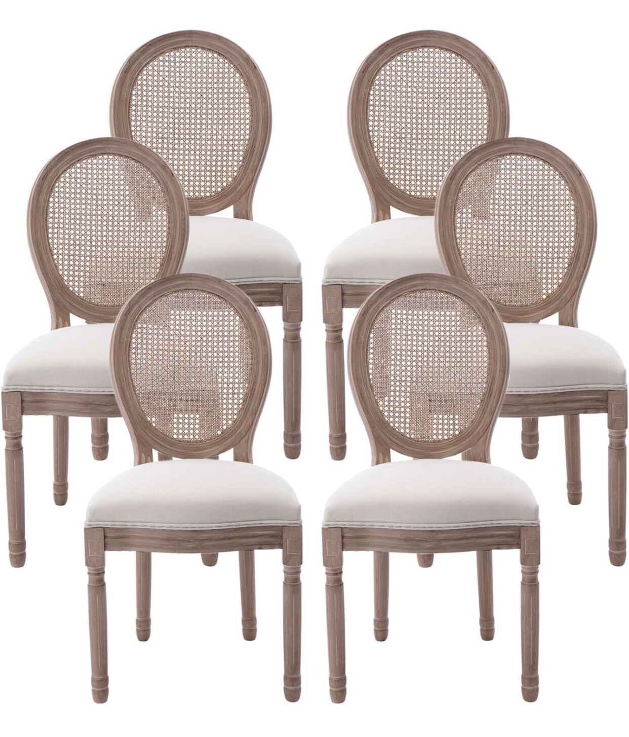 French Country Cane Back Dining Chair (Set of 6)