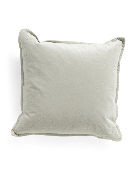 20x20 Cotton Velvet Pillow in Sage