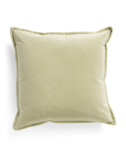 20x20 Cotton Velvet Pillow in Parakeet