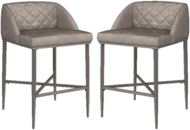 25" Phoenix Counter Height Stool in Greige/Pewter (Set of 2)