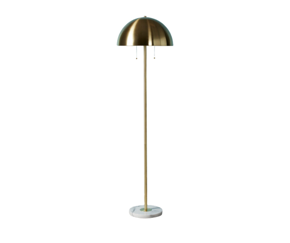 62 in Metal And Marble Mushroom Double Pull Floor Lamp