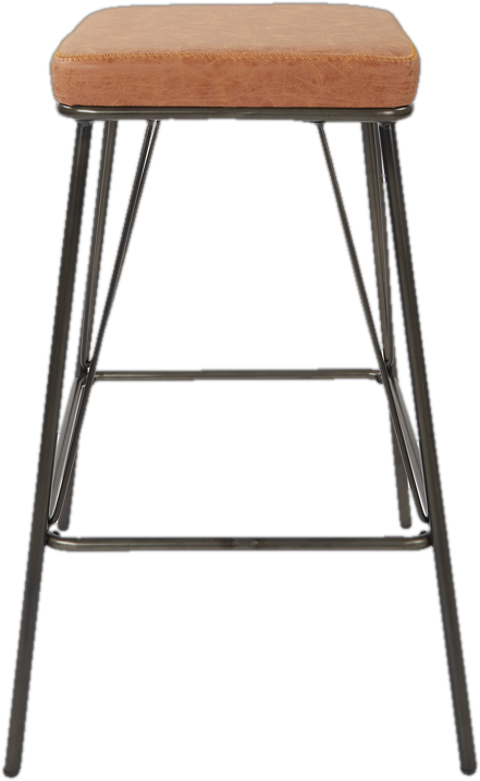 26&quot; Modern Backless Counter Stool in Cognac Faux Leather (Set of 2)