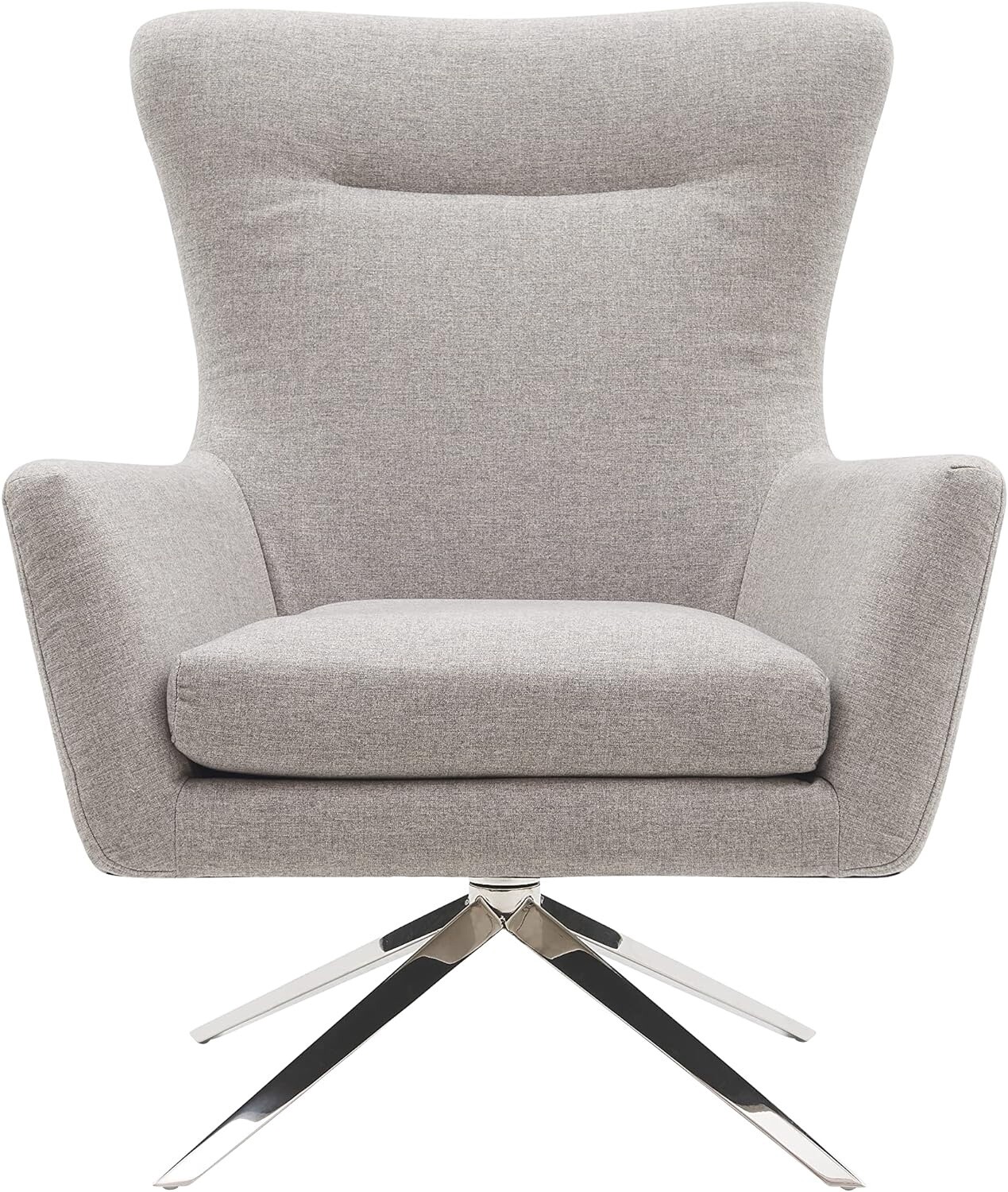 Modern Linen Swivel Lounge Chair in Light Gray