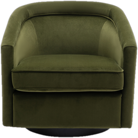 Velvet Upholstered Swivel Barrel Chair in Sage Green