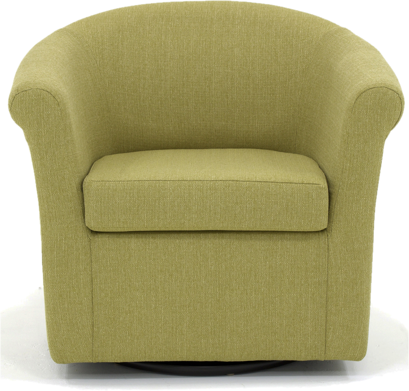 Upholstered Swivel Barrel Chair in Kiwi
