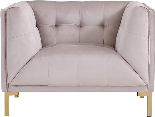 42.5&quot; Wide Azalea Velvet Tufted Club Chair in Light Gray