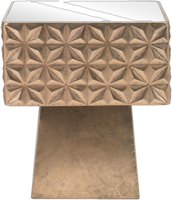 Zuo Modern Pedestal End Table in Gold
