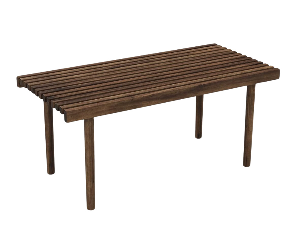 Modern Rubber Wood  Slatted Top Coffee Table