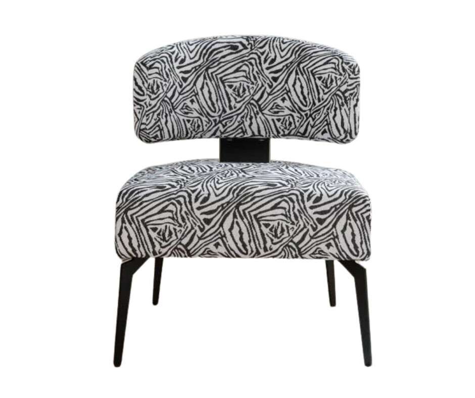 Modern Print Side Chair in Gray/White (Set of 2)
