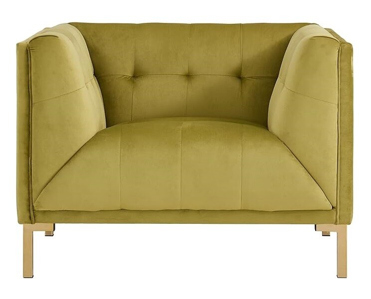 42.5&quot; Wide Azalea Velvet Tufted Club Chair in Olive