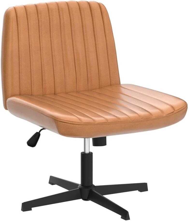 Cross-legged Swivel Chair in Cognac
