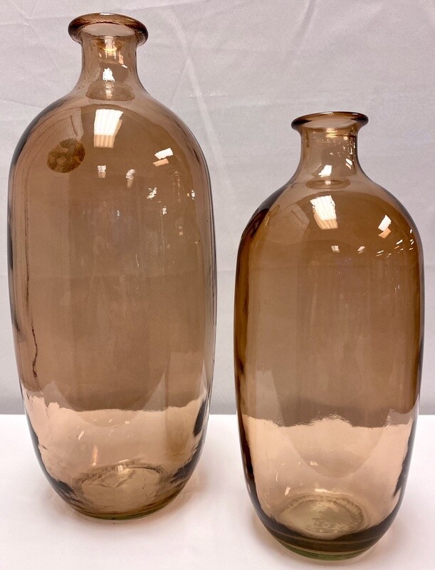 2-piece Glass Vase Set in Mocha