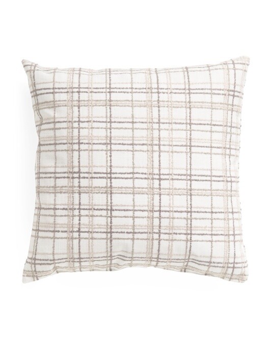 22x22 Hampton Plaid Feather Pillow