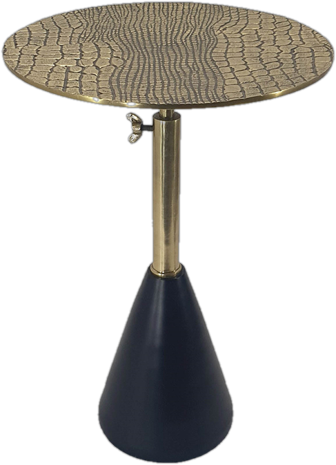 Pedestal End Table in Black/Gold