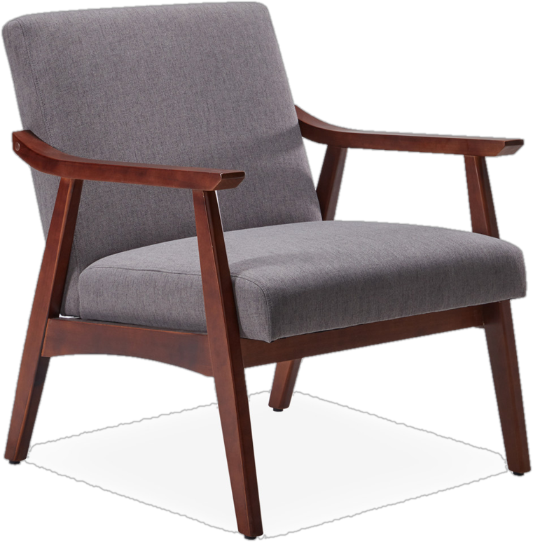 28&#39;&#39; Wide Upholstered/Wood Armchair in Medium Gray Linen (Set of 2)