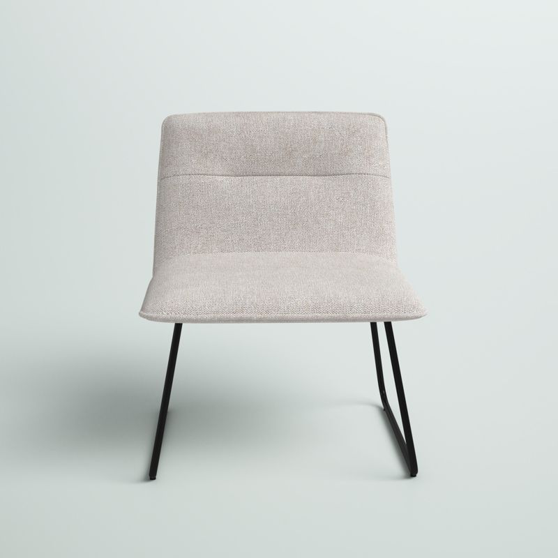 Slipper Accent Chair in Beige Linen (Set of 2)