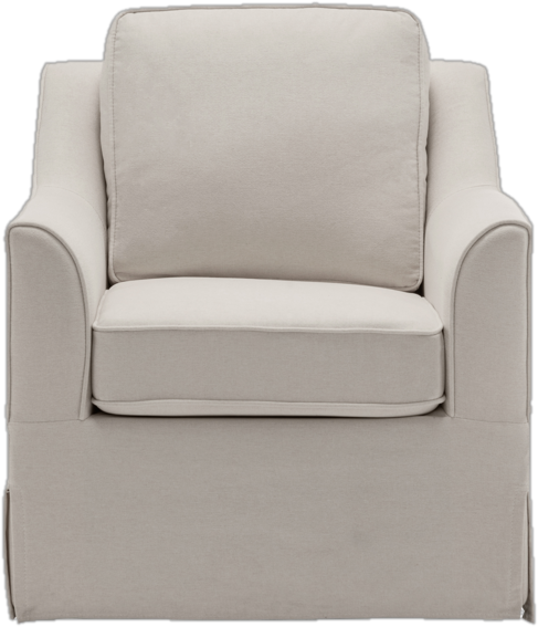 Wovenbyrd Woodcrest Classic Upholstered Swivel Armchair in Beige