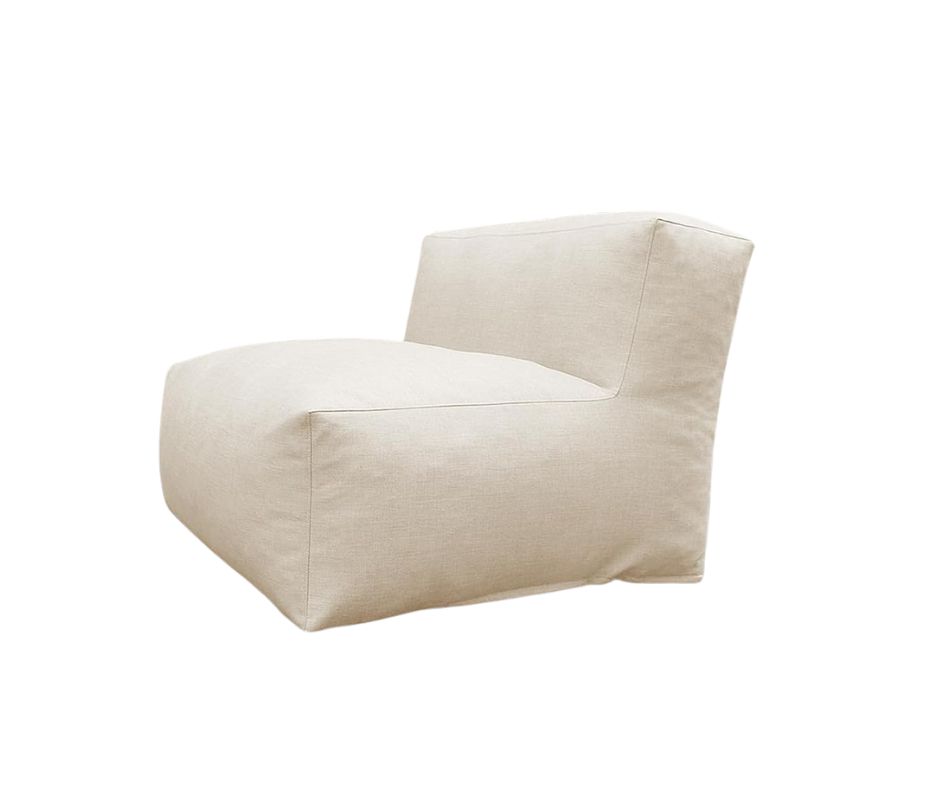 Modular Patio Armless Chair in Beige