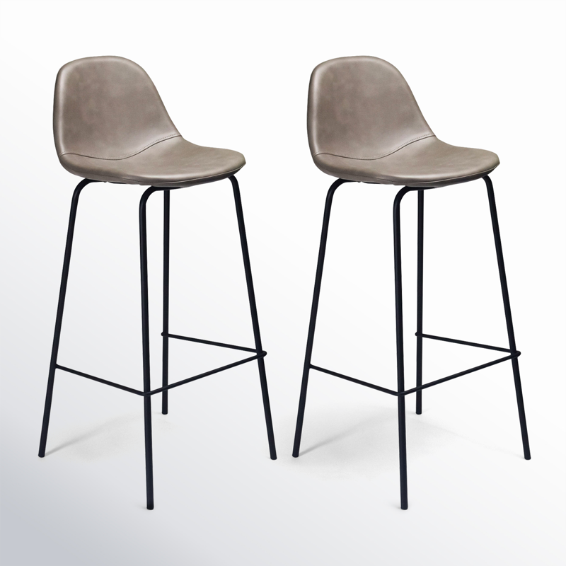 23.75&quot; Modern Counter Height in Smoke (Set of 2)