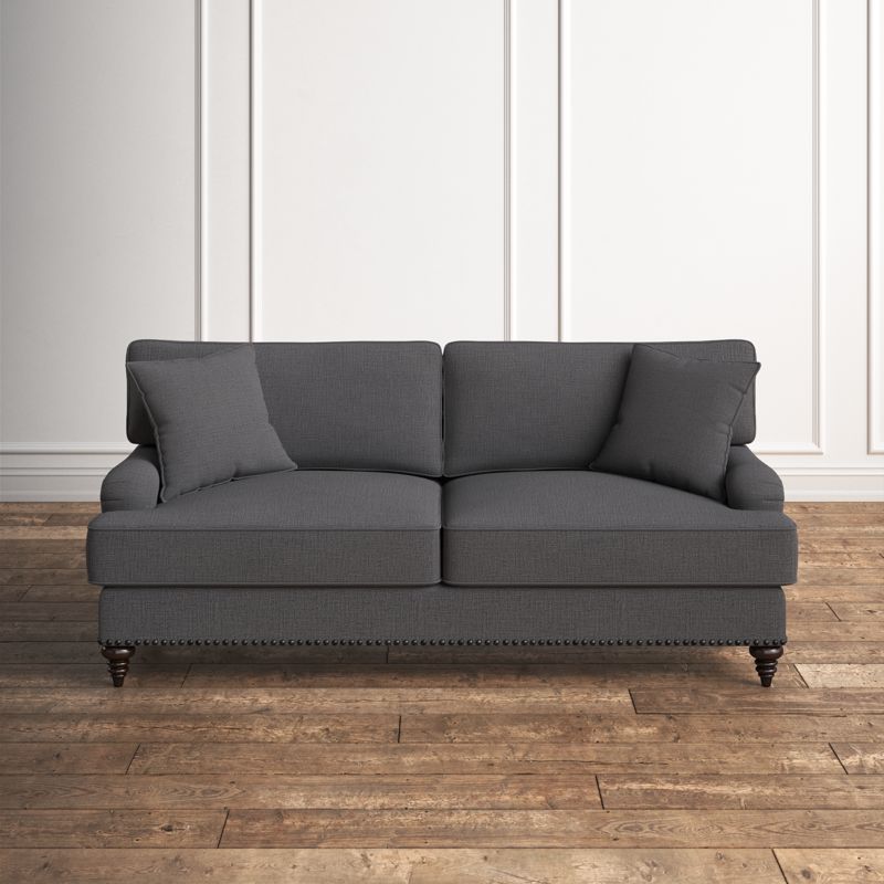 79&#39;&#39; Upholstered Sofa in Charcoal Linen