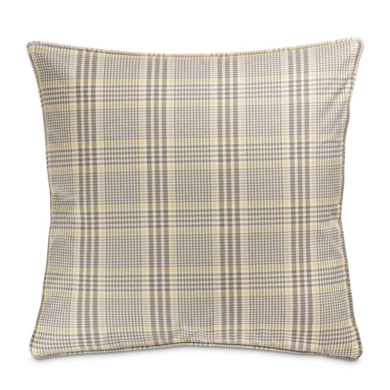 Ardmore 22in Square Feather Pillow in Plaid