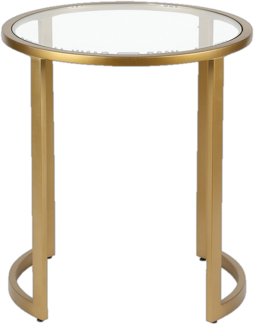 Glass Top End Table in Gold