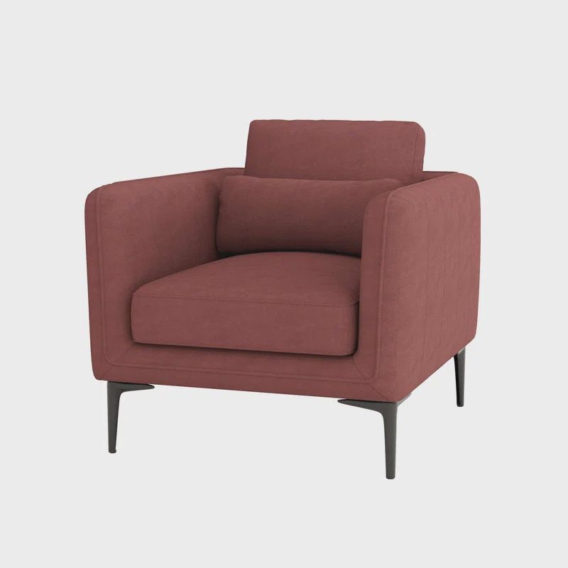 Modern Velvet Armchair in Red