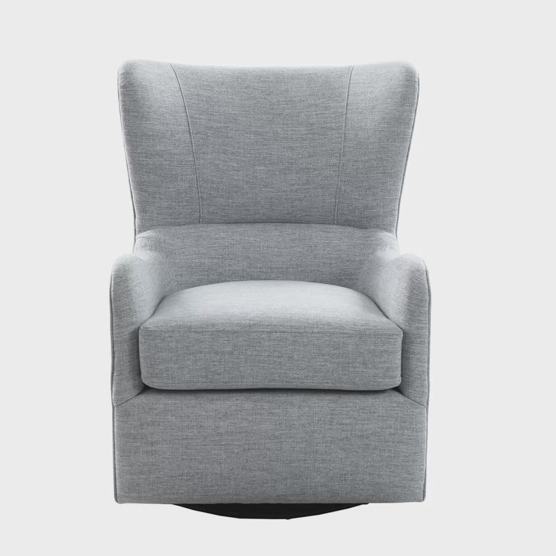 Upholstered Swivel Glider in Light Blue-Gray