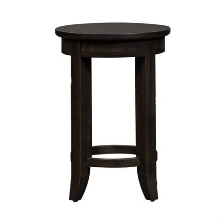 24&quot; Backless Swivel Dark Solid Wood Counter Stool