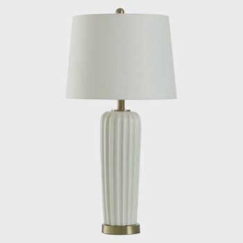 Ceramic Body Table Lamp in Pure White