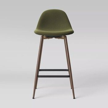 Upholstered Counter Height Barstool in Moss (Set of 2)