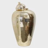Gold Mercury Glass Urn with Lid - Small