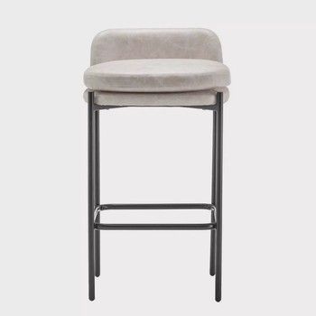 Modern Mid-Back Barstool in Off-White (Set of 3)