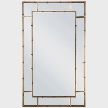 Bamboo Mirror with in Antique Gold
