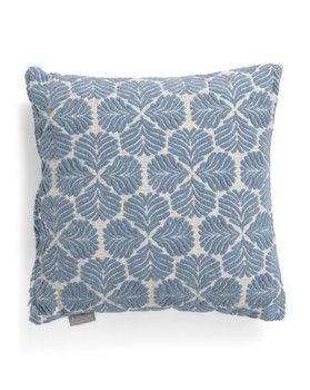 20x20 Botanical Jacquard Pillow in Blue/White - LA
