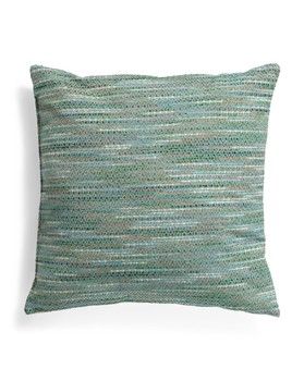 22x22 Feather Throw Pillow in Green Multi - CN