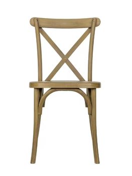 Cross Back Resin Chair in Chestnut