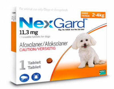 Nexgard | 2-4kg 1 Comprimido Mastigável Nexgard | 2-4kg 1 Comprimido Mastigável