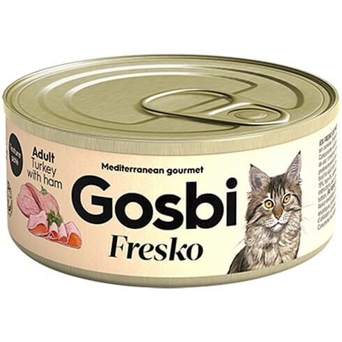 Gosbi | Fresko Cat Adulto Ganso e Presunto 70g Lata de comida húmida Gosbi Fresko Ganso e Presunto para gatos adultos 70g
