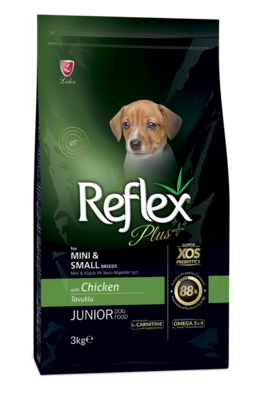 Reflex | Reflex Plus Cão Junior Raças Mini & Pequenas Frango 3kg Reflex | Reflex Plus Cão Junior Raças Mini & Pequenas Frango 3kg