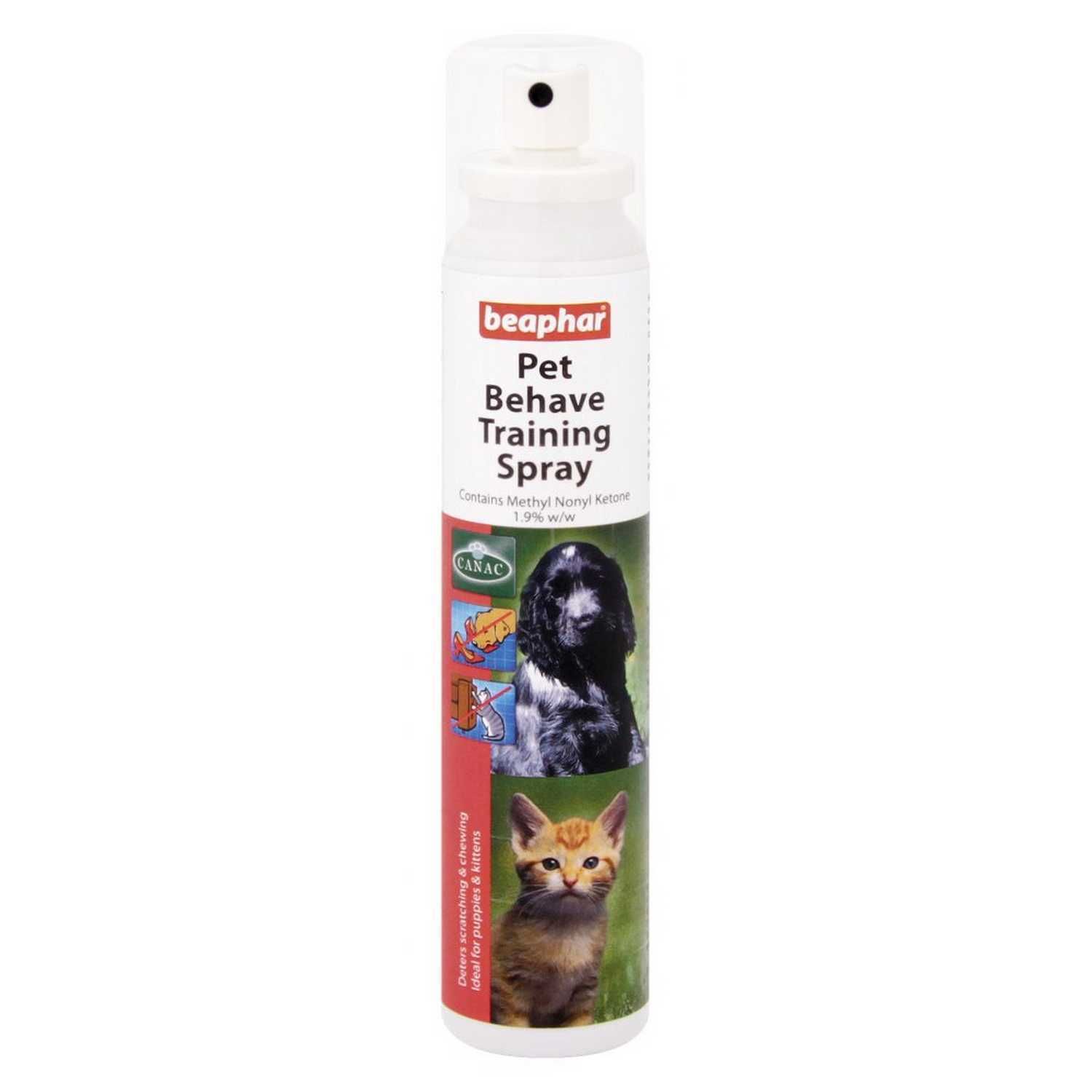 Beaphar Pet Behave Spray: Treina seu cão ou gato a evitar morder, arranhar ou mastigar objetos indesejados. Seguro e eficaz. 125ml. 