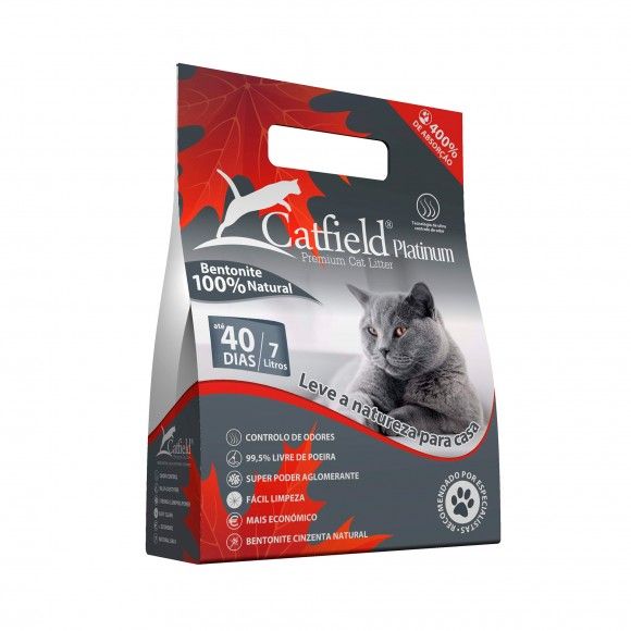 Catfield | Areia Aglomerante Bentonite Platinium Talco 7L Catfield Platinum Talco 7L.