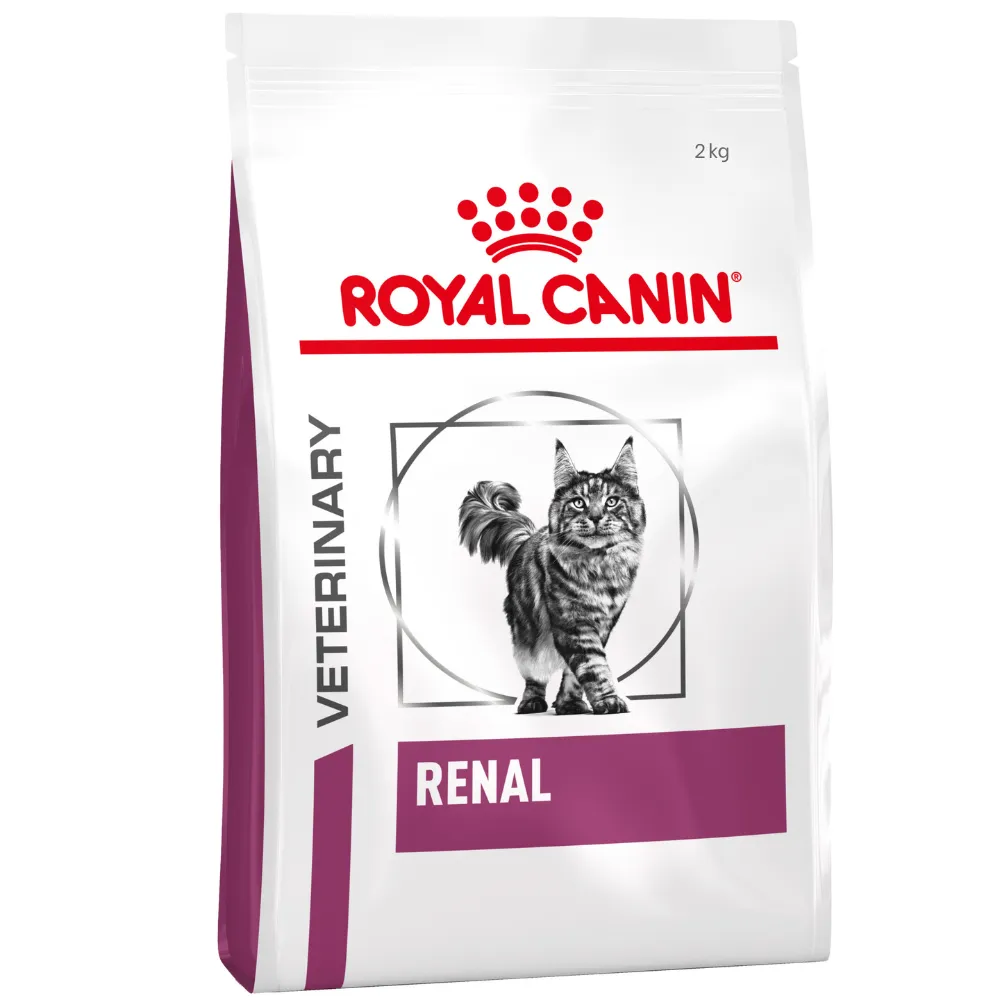 Royal Canin | Veterinary Renal Feline 2kg Pacote de ração Royal Canin Veterinary Renal Feline 2kg para gatos com problemas renais.
