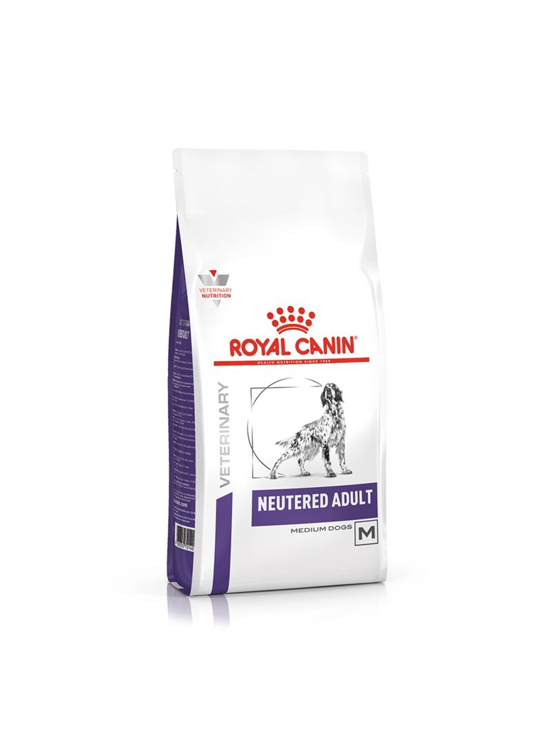 Royal Canin | Veterinary Neutered Canine Adulto 3.5kg Pacote de ração Royal Canin Veterinary Neutered Canine Adulto Médio 3.5kg para cães castrados de porte médio.
