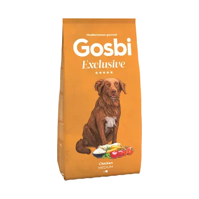 Gosbi | Exclusive Chicken Medium 12kg Saco de ração Gosbi Exclusive Chicken Medium 12kg para cães de porte médio