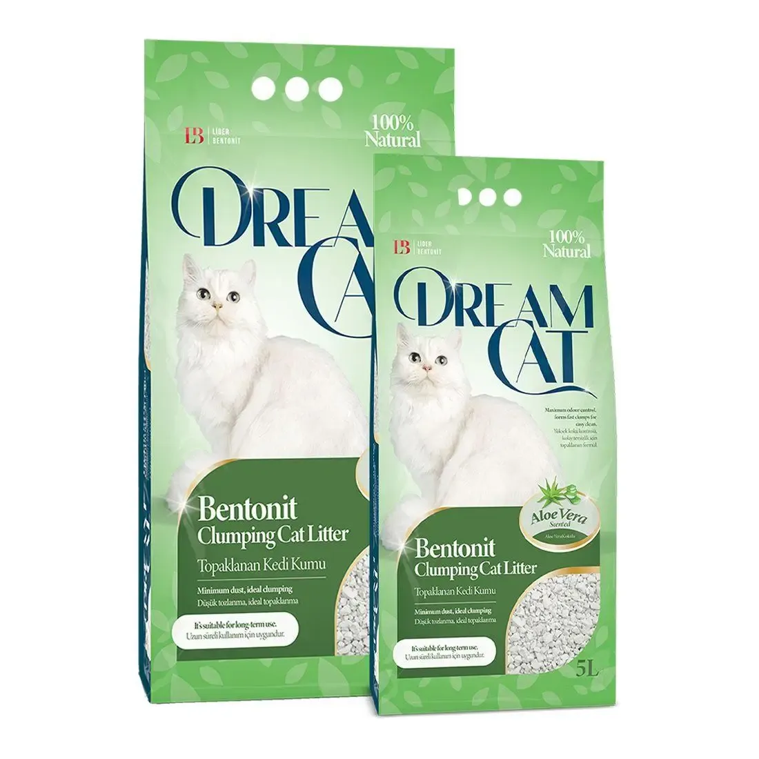 Areia Dream Cat Aloe Vera 5L com aroma suave e natural