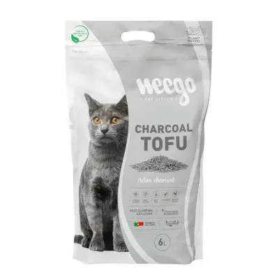 Areia para gato Weego Charcoal Tofu com carvão ativado
